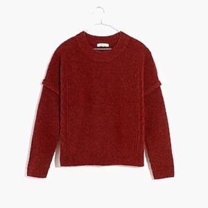Madewell Plus Cable Havener Pullover Sweater 1X  Wool Cable Knit